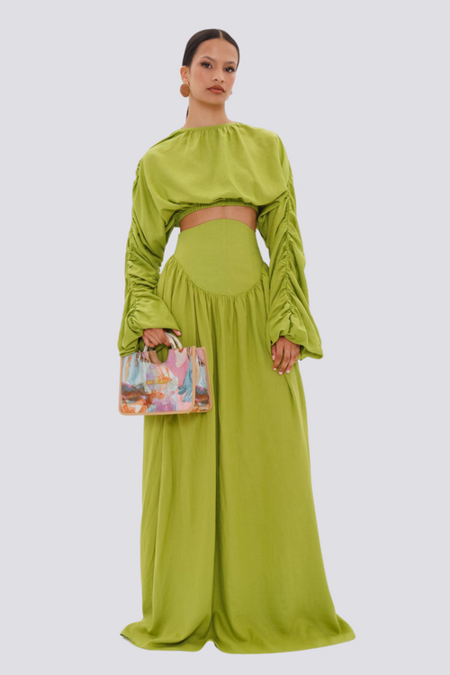 Adalicia Long Sleeve Ruched Skirt Set