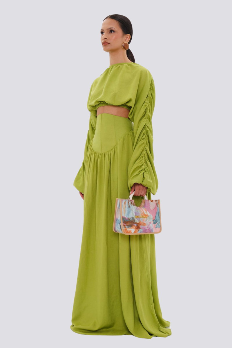 Adalicia Long Sleeve Ruched Skirt Set