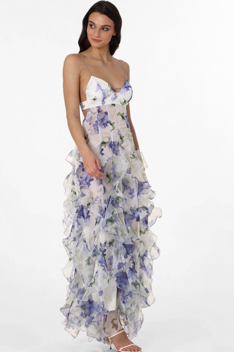 Alexia – Transparentes Maxikleid mit Rüschen