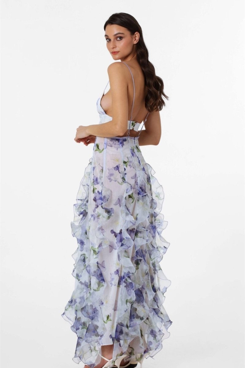 Alexia – Transparentes Maxikleid mit Rüschen