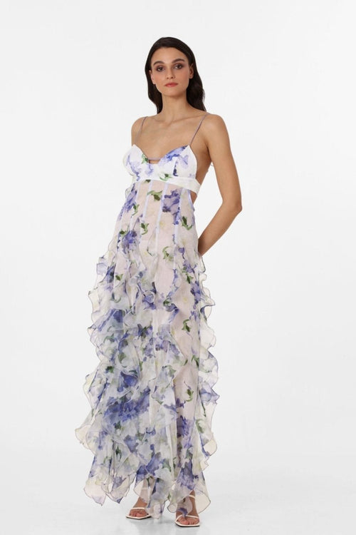 Alexia – Transparentes Maxikleid mit Rüschen