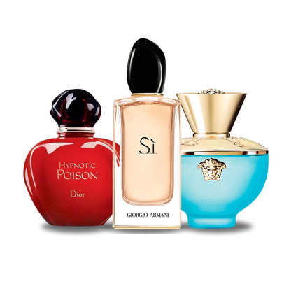 Parfümset 3 - Dior HYPNOTIC POISON, Giorgio Armani SÌ und Versace DYLAN TURQUOISE 100ml (Eau de Parfum)