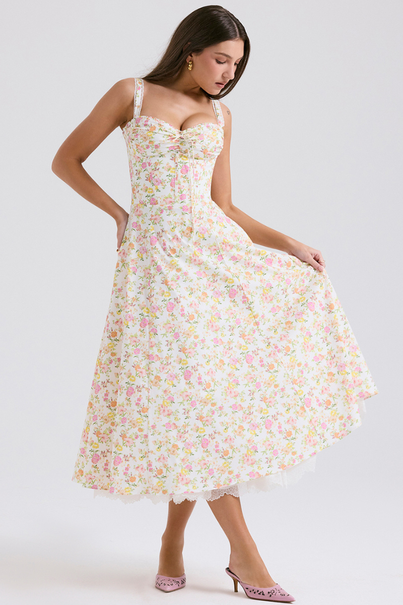 Athénaïs Floral Ruched Maxi Dress