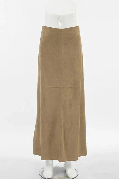 Autumn Maxi Suede Skirt