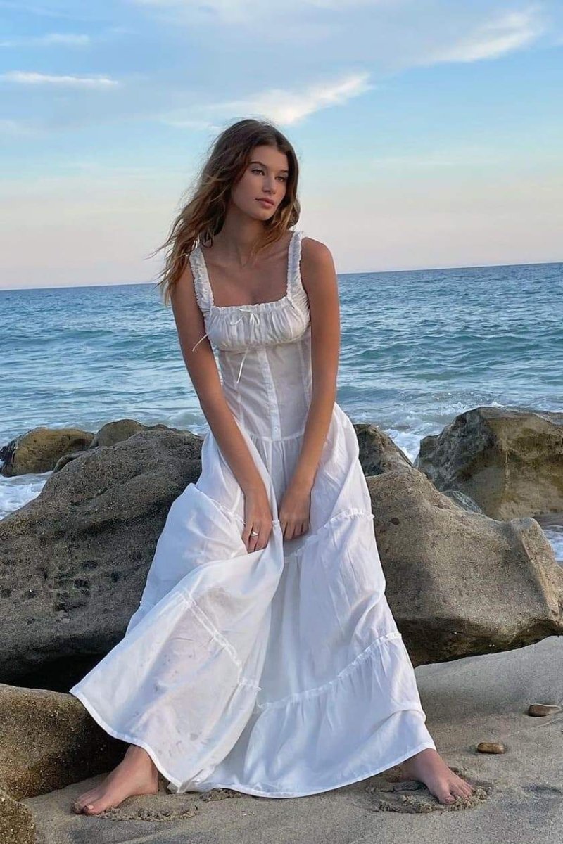 Anastasia Ruffle Semi-sheer Maxi Dress